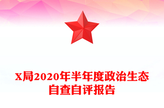 X局2020年半年度政治生態(tài)自查自評報告