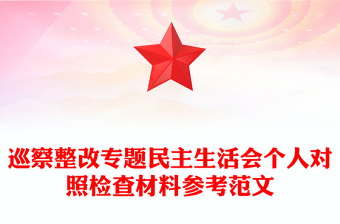 巡察整改專題民主生活會(huì)個(gè)人對(duì)照檢查材料參考范文