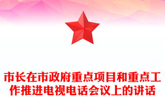 市長在市政府重點項目和重點工作推進電視電話會議上的講話