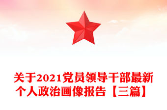 關于2021黨員領導干部最新個人政治畫像報告【三篇】