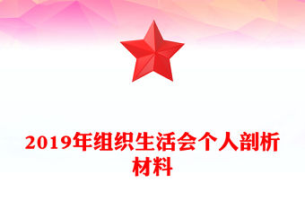2019年組織生活會個人剖析材料
