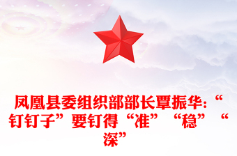 鳳凰縣委組織部部長覃振華:“釘釘子”要釘?shù)谩皽省薄胺€(wěn)”“深”