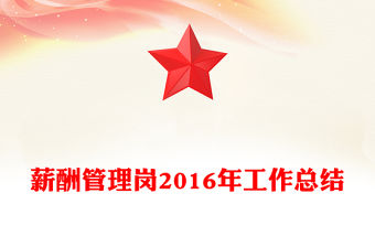 薪酬管理崗2016年工作總結