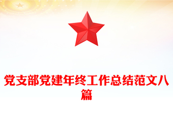 黨支部黨建年終工作總結(jié)范文八篇