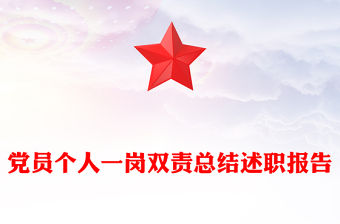 黨員個人一崗雙責總結述職報告