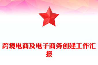 跨境電商及電子商務創(chuàng)建工作匯報