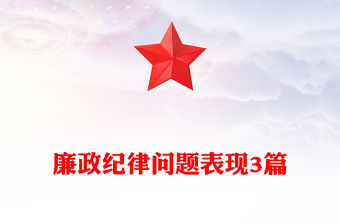 廉政紀律問題表現3篇