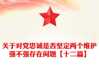 關(guān)于對黨忠誠是否堅定兩個維護強不強存在問題【十二篇】