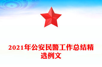 2021年公安民警工作總結精選例文