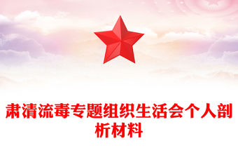 肅清流毒專題組織生活會個人剖析材料