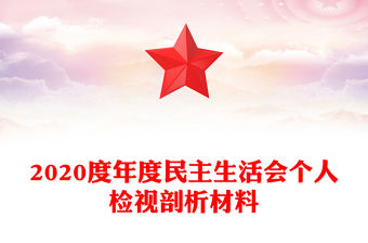 2020度年度民主生活會個人檢視剖析材料