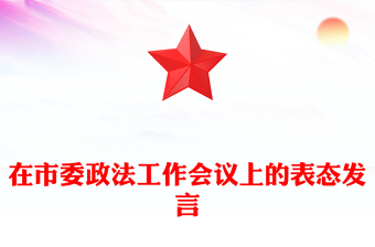 在市委政法工作會(huì)議上的表態(tài)發(fā)言