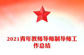2021青年教師導(dǎo)師制導(dǎo)師工作總結(jié)