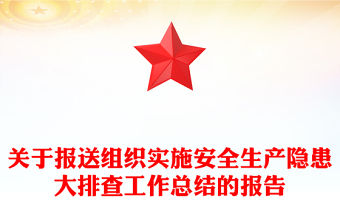 關于報送組織實施安全生產隱患大排查工作總結的報告