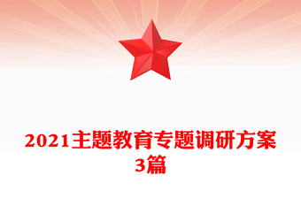 2021主題教育專題調(diào)研方案3篇