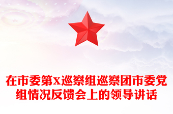 在市委第X巡察組巡察團市委黨組情況反饋會上的領導講話