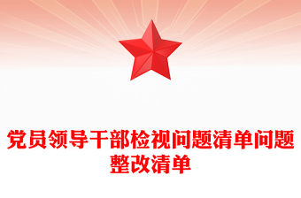 黨員領(lǐng)導(dǎo)干部檢視問題清單問題整改清單