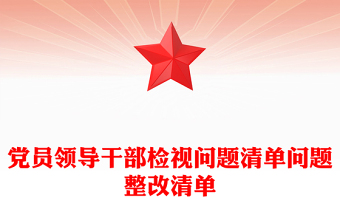 黨員領(lǐng)導干部檢視問題清單問題整改清單