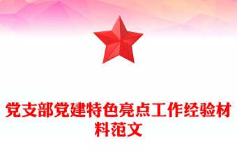 黨支部黨建特色亮點(diǎn)工作經(jīng)驗(yàn)材料范文