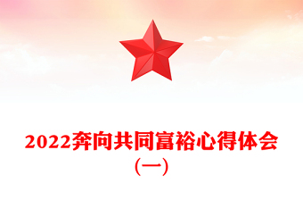 2022奔向共同富裕心得體會(huì)(一)