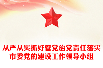 從嚴從實抓好管黨治黨責任落實市委黨的建設(shè)工作領(lǐng)導(dǎo)小組