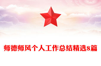 師德師風個人工作總結精選8篇