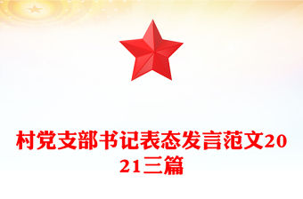 村黨支部書記表態發言范文2021三篇