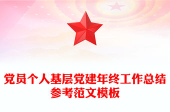 黨員個(gè)人基層黨建年終工作總結(jié)參考范文模板