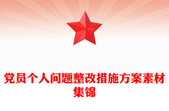 黨員個人問題整改措施方案素材集錦