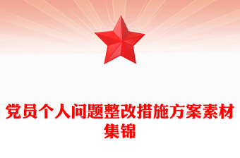 黨員個人問題整改措施方案素材集錦