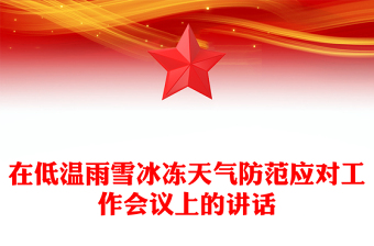 在低溫雨雪冰凍天氣防范應(yīng)對(duì)工作會(huì)議上的講話(huà)