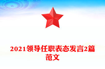 2021領導任職表態發言2篇范文