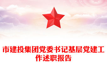 市建投集團黨委書記基層黨建工作述職報告