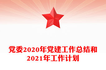 黨委2020年黨建工作總結和2021年工作計劃