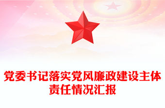 黨委書記落實黨風廉政建設主體責任情況匯報