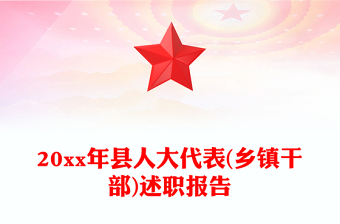 20xx年縣人大代表(鄉(xiāng)鎮(zhèn)干部)述職報告