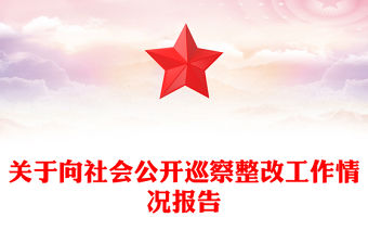 關于向社會公開巡察整改工作情況報告