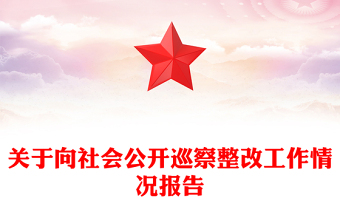 關(guān)于向社會(huì)公開巡察整改工作情況報(bào)告