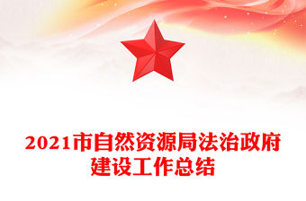 2021市自然資源局法治政府建設工作總結