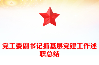 黨工委副書記抓基層黨建工作述職總結(jié)