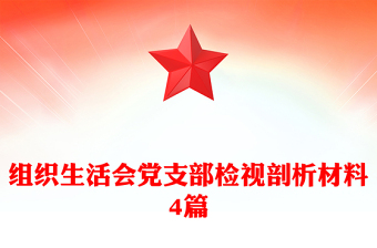 組織生活會黨支部檢視剖析材料4篇