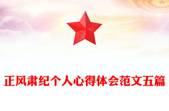 正風肅紀個人心得體會范文五篇