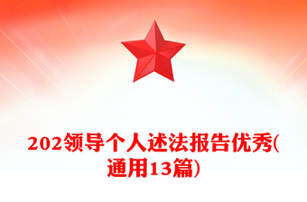 202領(lǐng)導(dǎo)個(gè)人述法報(bào)告優(yōu)秀(通用13篇)