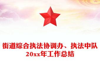 街道綜合執(zhí)法協(xié)調(diào)辦、執(zhí)法中隊(duì)20xx年工作總結(jié)