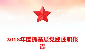 2018年度抓基層黨建述職報告