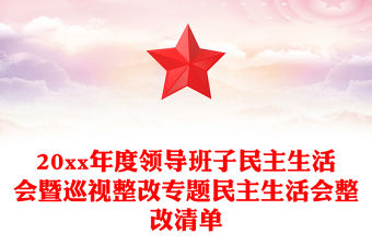 20xx年度領導班子民主生活會暨巡視整改專題民主生活會整改清單