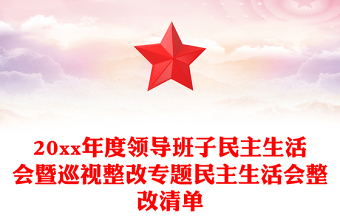 20xx年度領(lǐng)導(dǎo)班子民主生活會(huì)暨巡視整改專題民主生活會(huì)整改清單