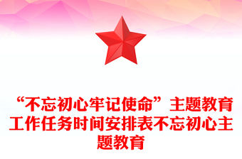“不忘初心牢記使命”主題教育工作任務時間安排表不忘初心主題教育