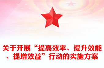 關于開展“提高效率、提升效能、提增效益”行動的實施方案