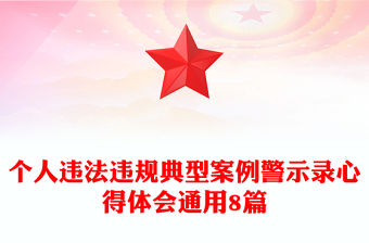 個(gè)人違法違規(guī)典型案例警示錄心得體會(huì)通用8篇